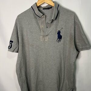 Polo by Ralph Lauren Men's Gray Shirt with Navy Accents
